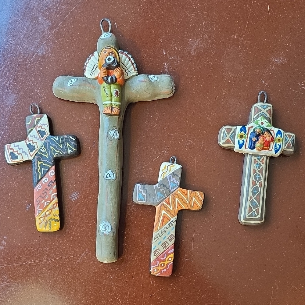 SOLD Handcrafted Terracotta Cross Set